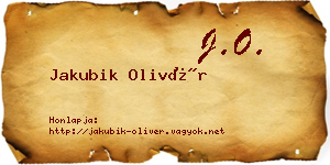 Jakubik Olivér névjegykártya